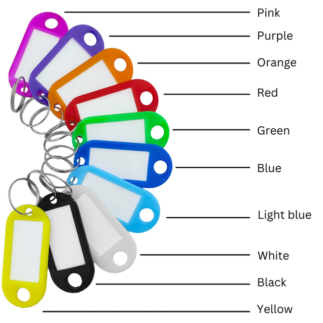 Plastic key tag with label window 48 x 22 mm – 100 pcs