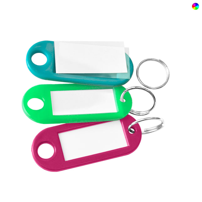 Plastic key tag with label window color mix deluxe 55 x 22 mm – 100 pcs