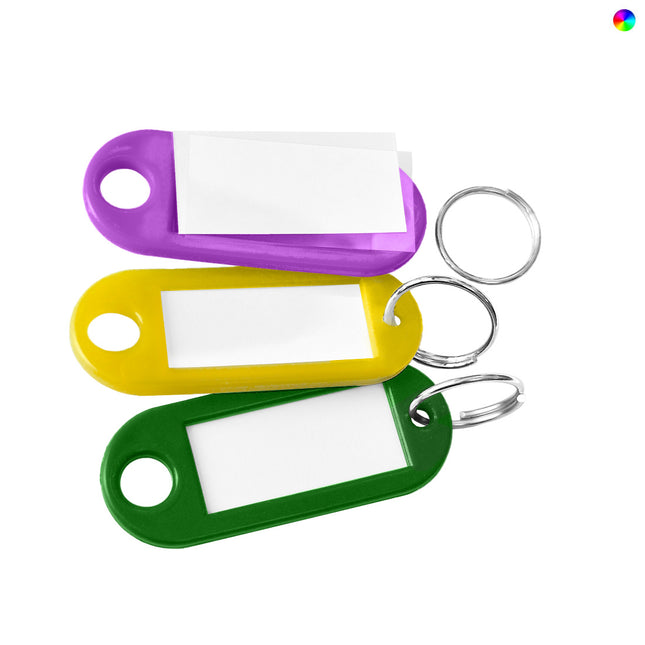 Plastic key tag with label window color mix basic 55 x 22 mm – 100 pcs