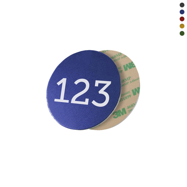 Aluminum numbered tag 30 mm with tape - 1 pc