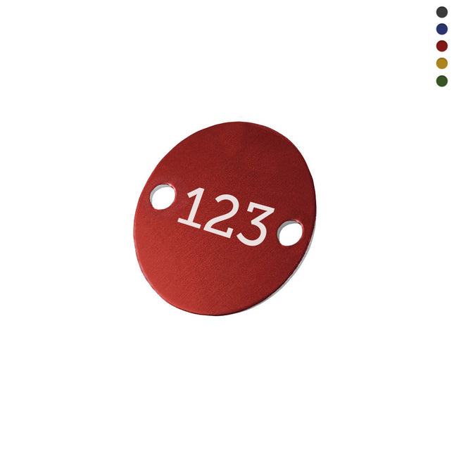 Aluminum numbered tag 30 mm with two holes  - 1 pc