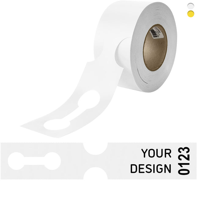 Custom numbered loop-lock labels HDPE 400x75mm