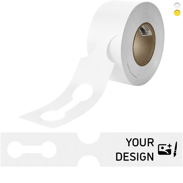Custom loop-lock labels HDPE 400x75mm