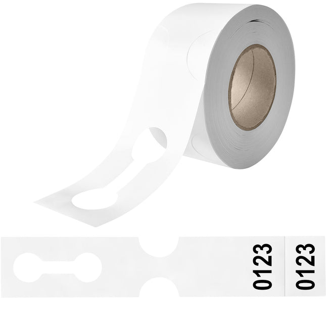 Numbered loop-lock labels HDPE 400x75mm with tear-off strip
